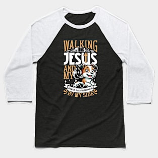 Jesus and dog - Danish–Swedish Farmdog Baseball T-Shirt